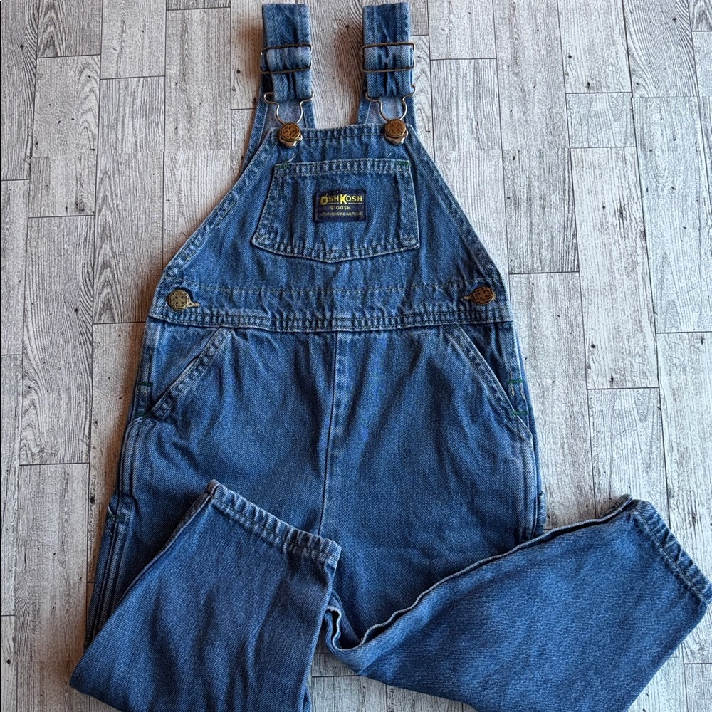 Vintage OshKosh B'Gosh‎ Bibs Vestbak 3T Unisex Overalls Pants Made in USA Snaps
